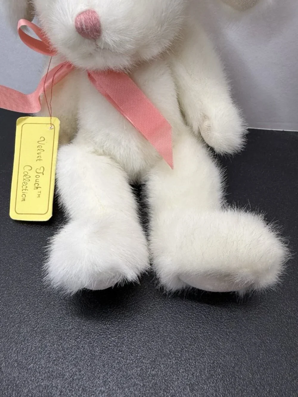 Vintage Jerry Elsner Velvet Touch White Bunny Rabbit Stuffed Hippity Hoppity